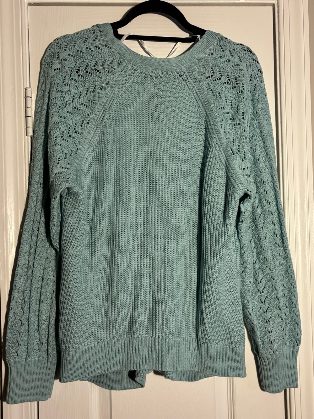 BNWT Blue Pointelle Knit Button-Front Cardigan Sweater size 2 - Picture 6 of 6